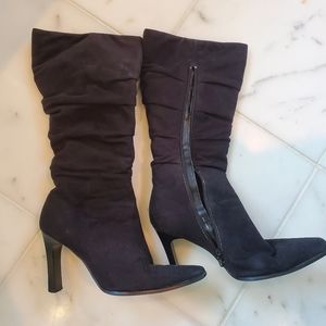 Black mid calf boots
